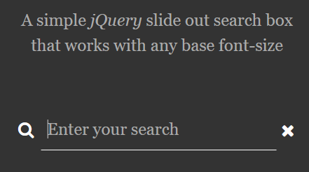 jQuery search slide out
